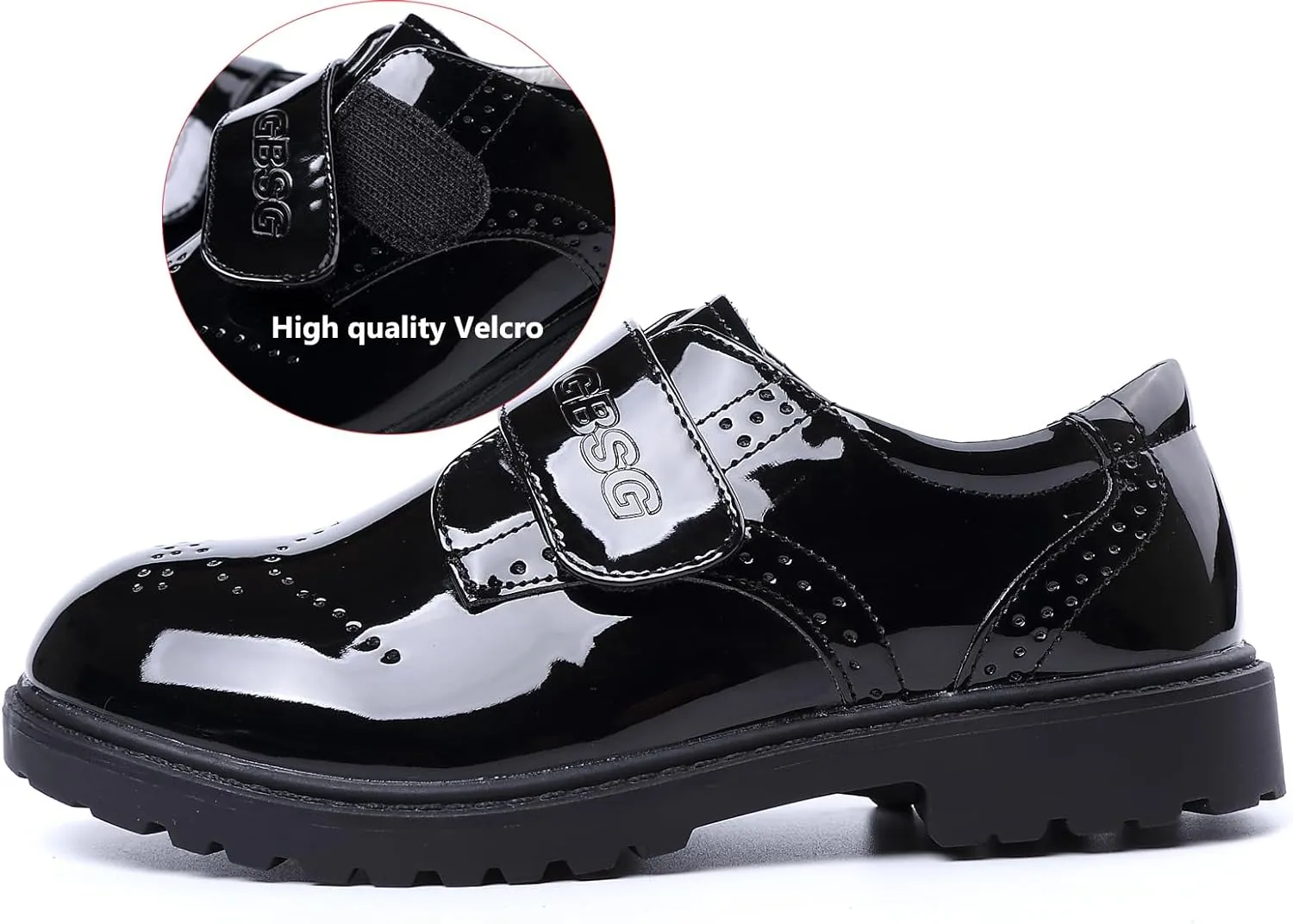 Little Boys Ring Bearer Wedding Lace-Up Oxfords Flats Brogues Boys School Uniform Dress Shoes