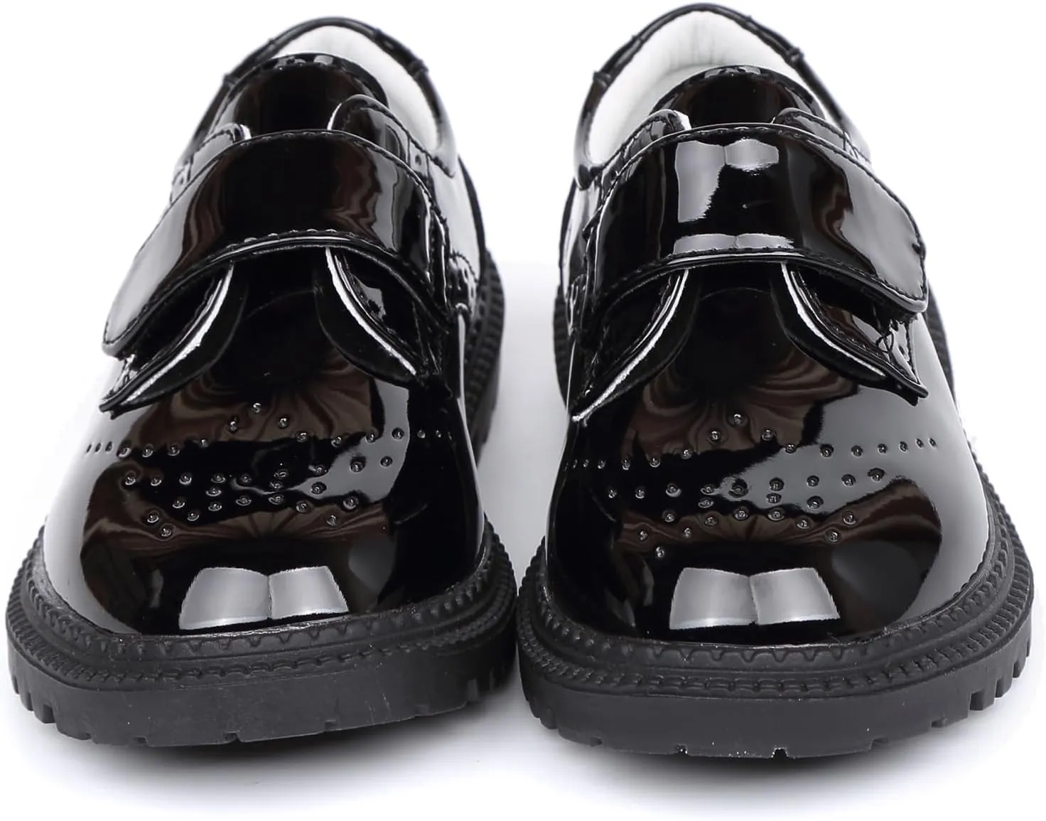 Little Boys Ring Bearer Wedding Lace-Up Oxfords Flats Brogues Boys School Uniform Dress Shoes