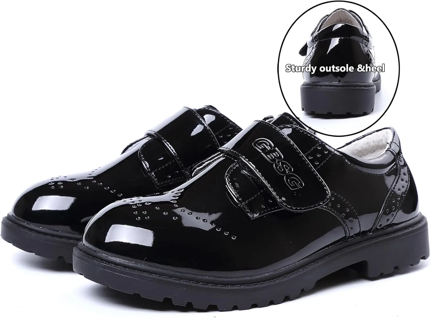 Little Boys Ring Bearer Wedding Lace-Up Oxfords Flats Brogues Boys School Uniform Dress Shoes