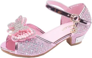 Little Girls Cosplay Dress Shoes Bridesmaids Wedding Party Shoes Glitter Sequins Low Heel Mary Jane Princess Shoes
