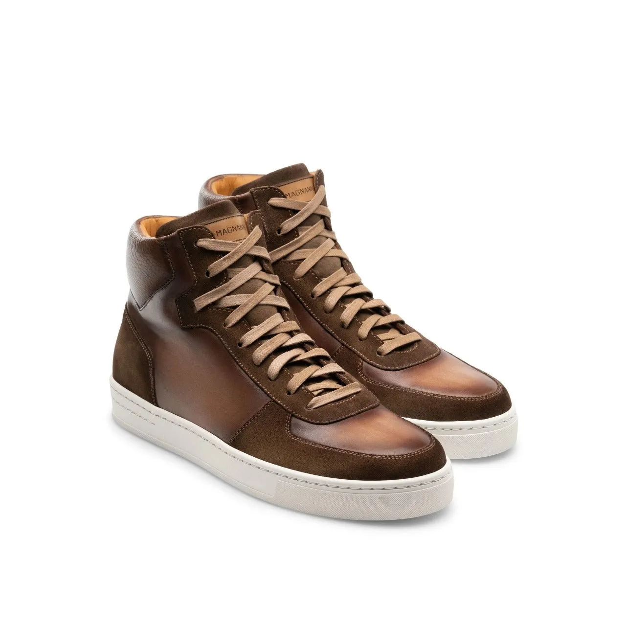 Magnanni 22480 Rubio Men's Shoes Torba Calf-Skin Leather Casual High-Top Sneakers (MAGS1105)