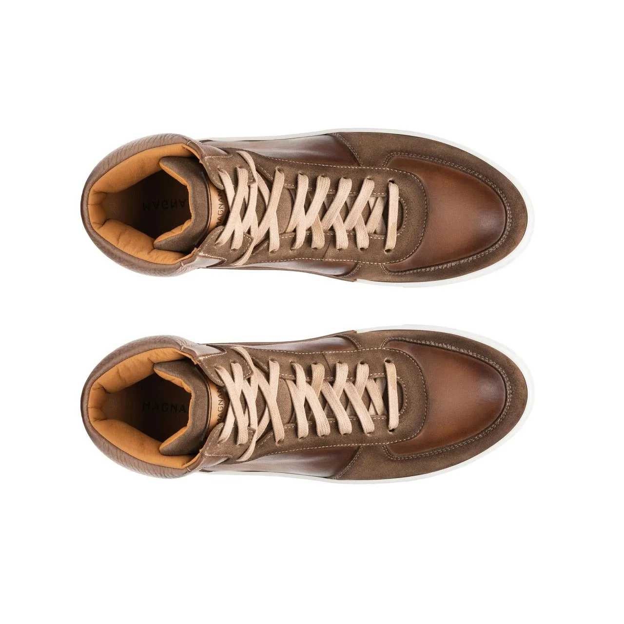 Magnanni 22480 Rubio Men's Shoes Torba Calf-Skin Leather Casual High-Top Sneakers (MAGS1105)