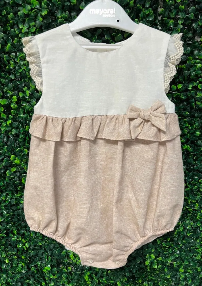 Mayoral Infant and Toddler Linen Romper