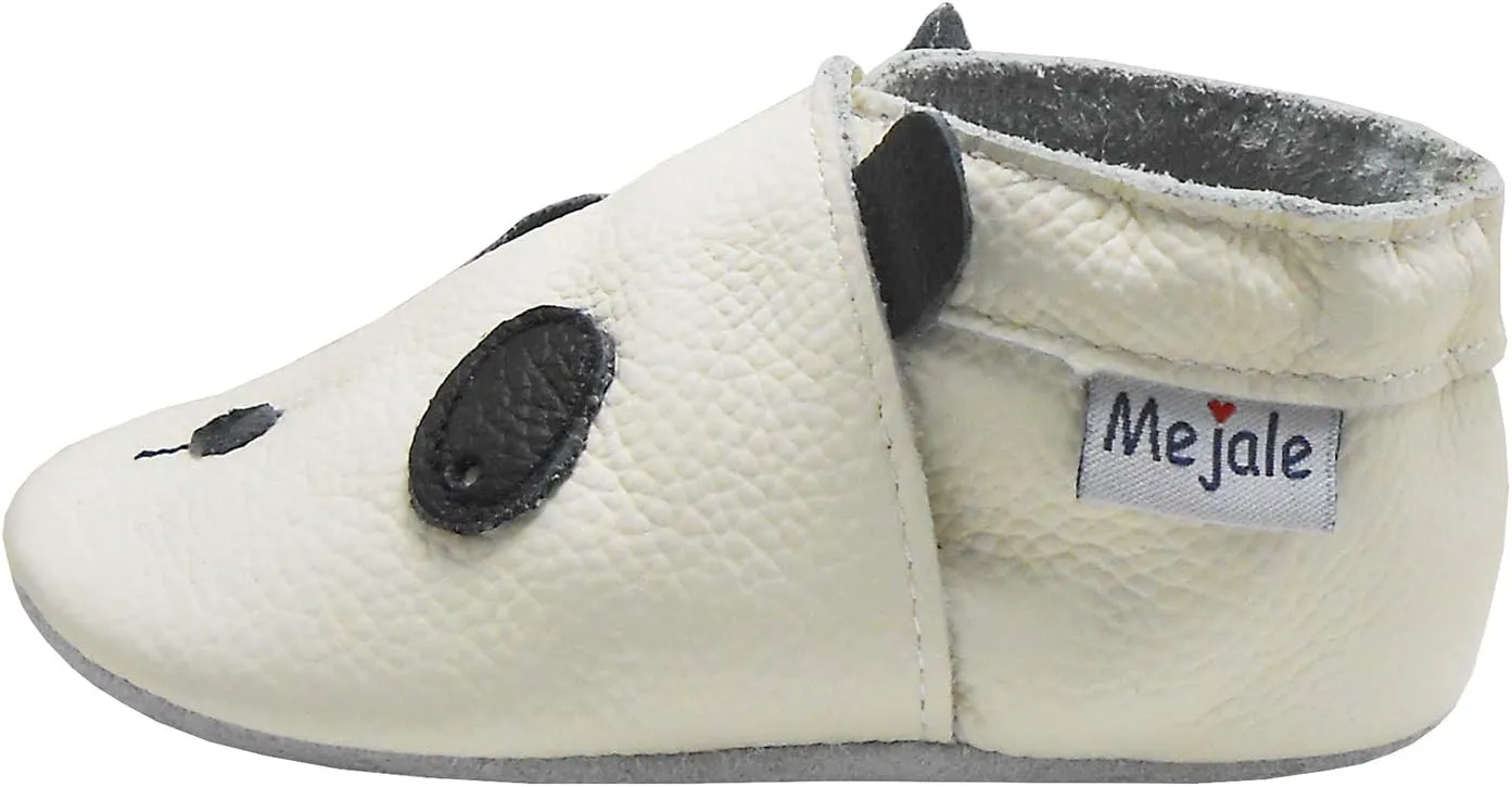 Mejale Baby Leather Shoes Infant Crawling Toddler Moccasins Brown White Purple Navy Cute Boy Girl Slippers