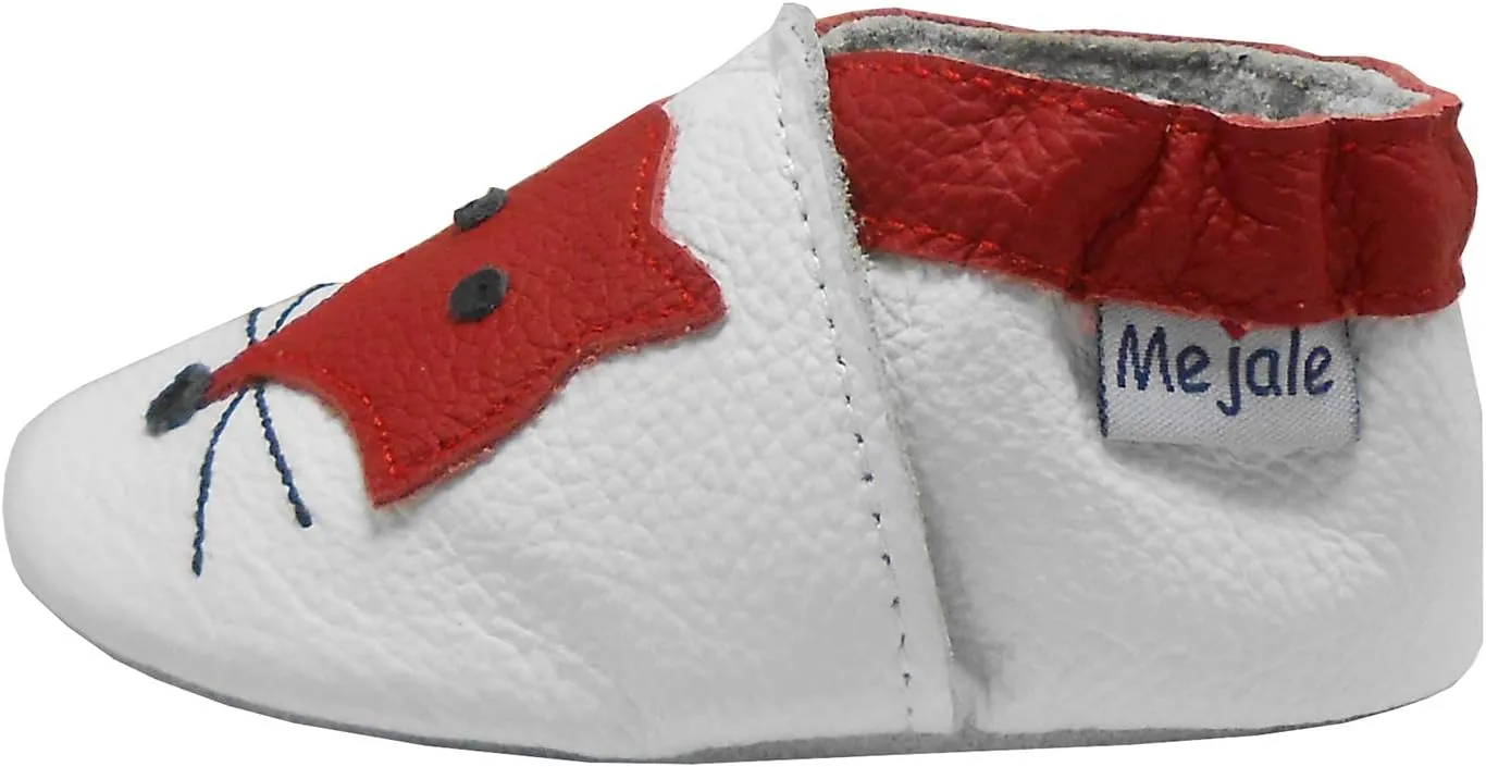 Mejale Baby Leather Shoes Infant Crawling Toddler Moccasins Brown White Purple Navy Cute Boy Girl Slippers