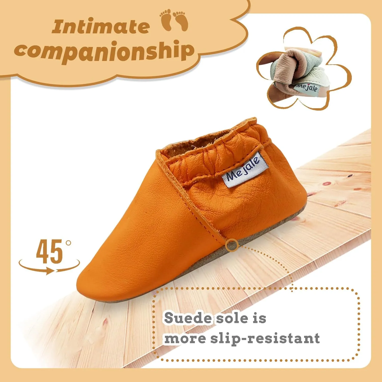 Mejale Baby Leather Shoes Infant Toddler Soft Sole Moccasins Shoes Boys Girls Pre-Walkers