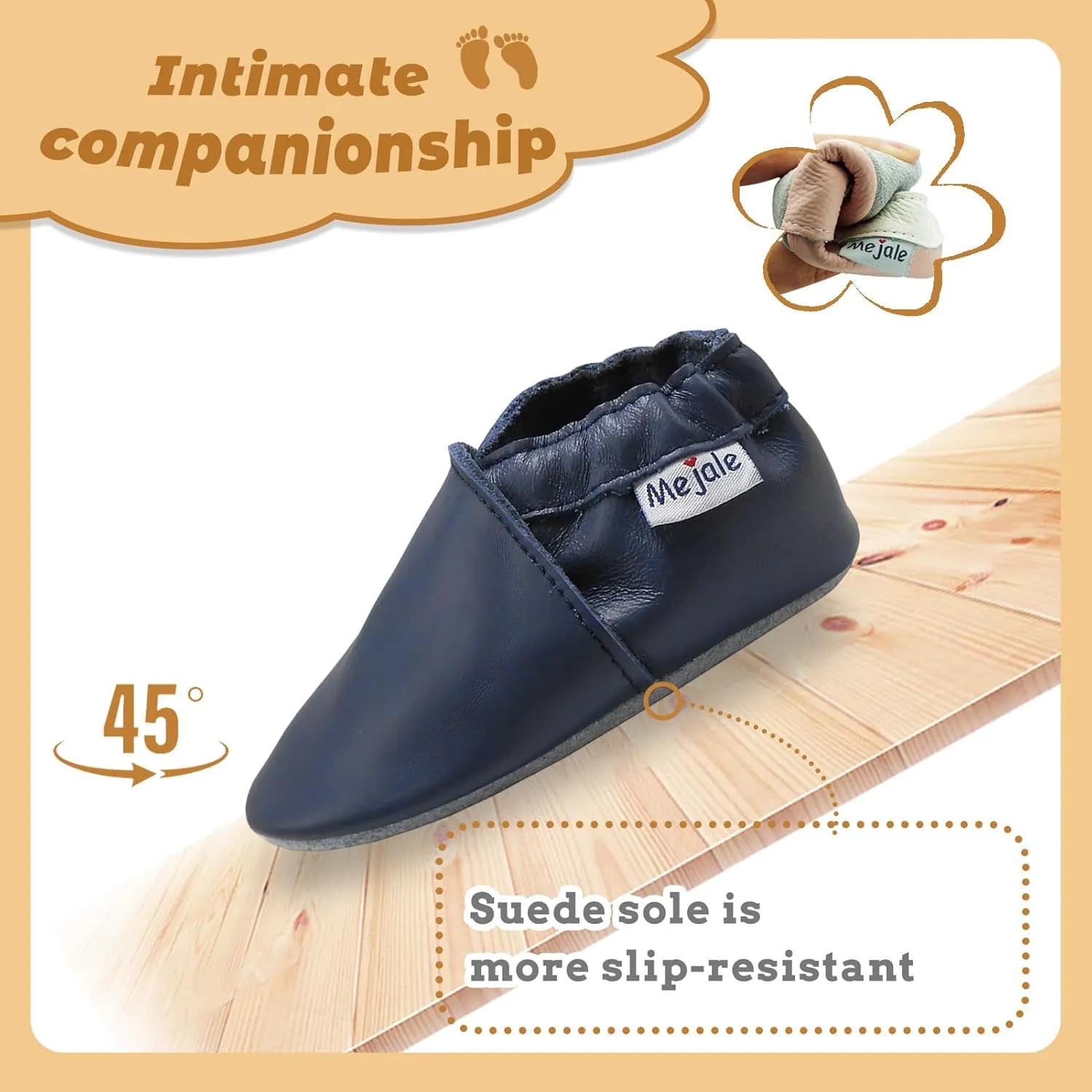 Mejale Baby Leather Shoes Infant Toddler Soft Sole Moccasins Shoes Boys Girls Pre-Walkers