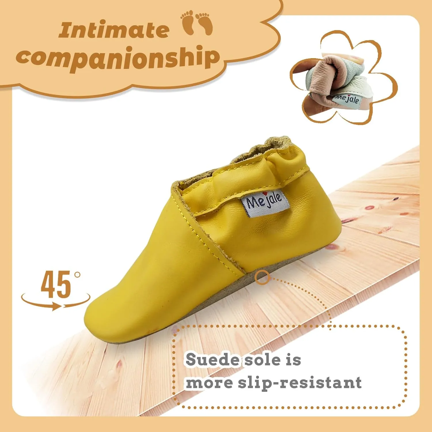 Mejale Baby Leather Shoes Infant Toddler Soft Sole Moccasins Shoes Boys Girls Pre-Walkers