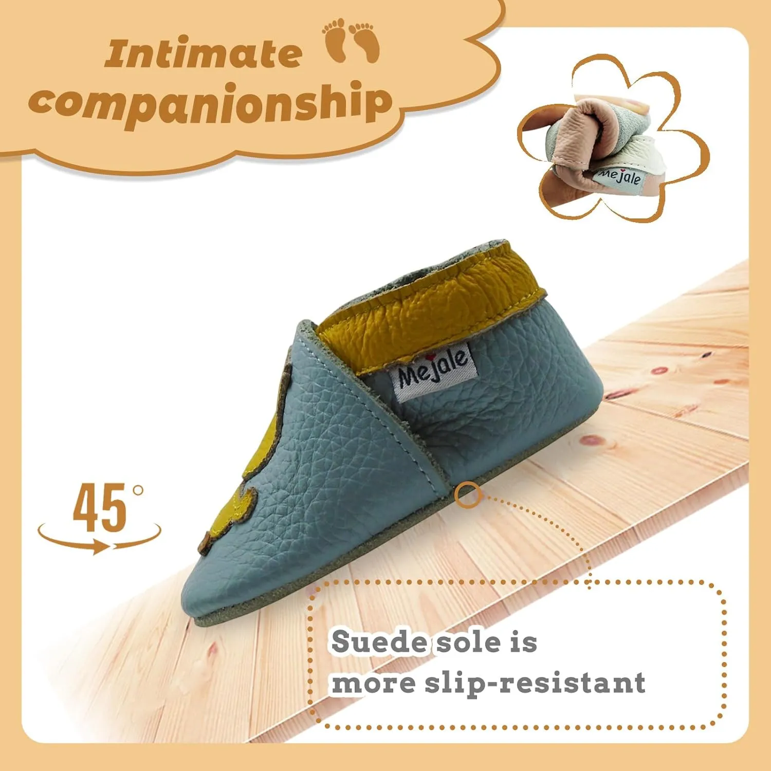 Mejale Baby Shoes Soft Sole Leather Crawling Moccasins Cartoon Star Infant Toddler First Walker Slippers