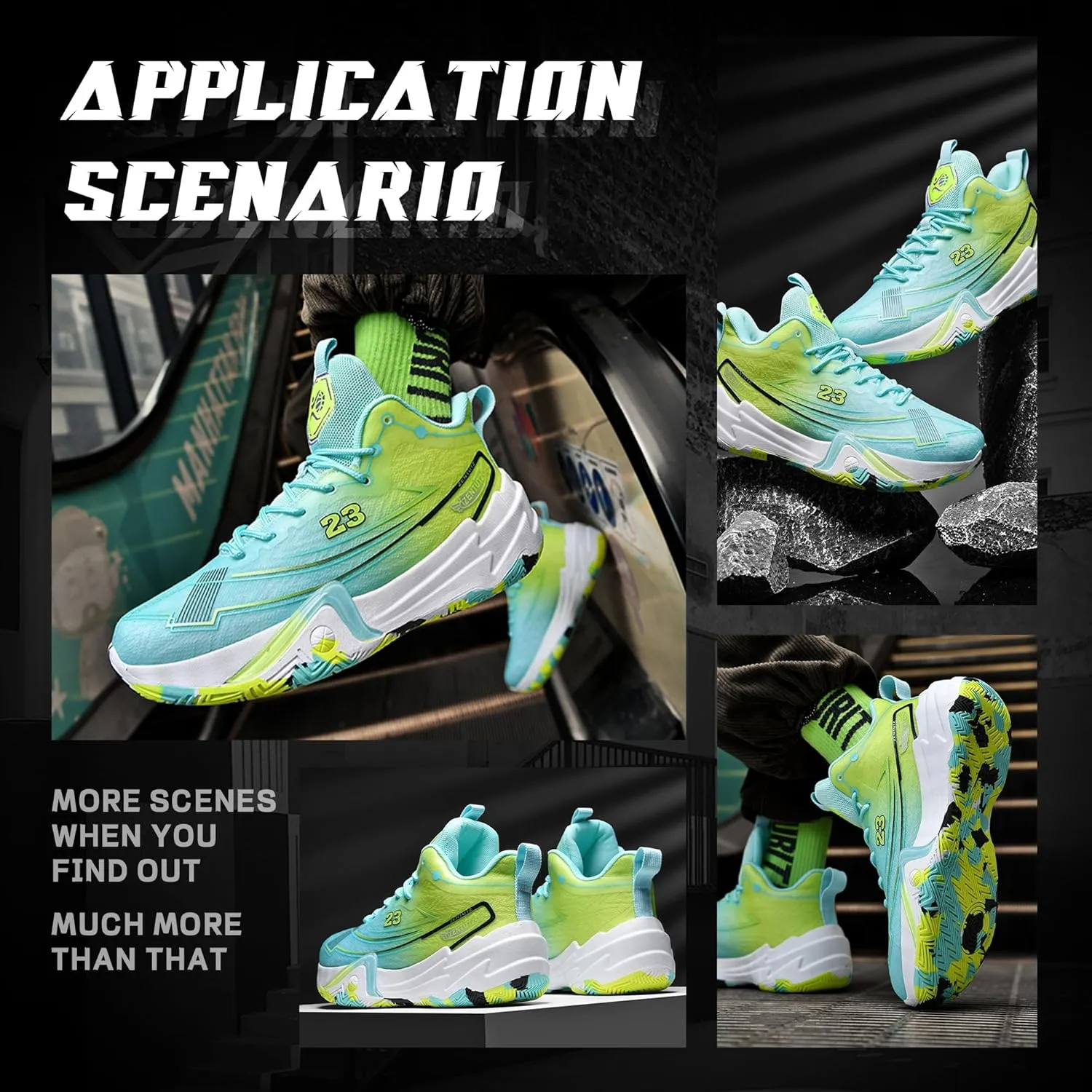 Men Basketball Shoes Anti Slip Breathable Fashionable Outdoor Sports Shoes Training Shoes