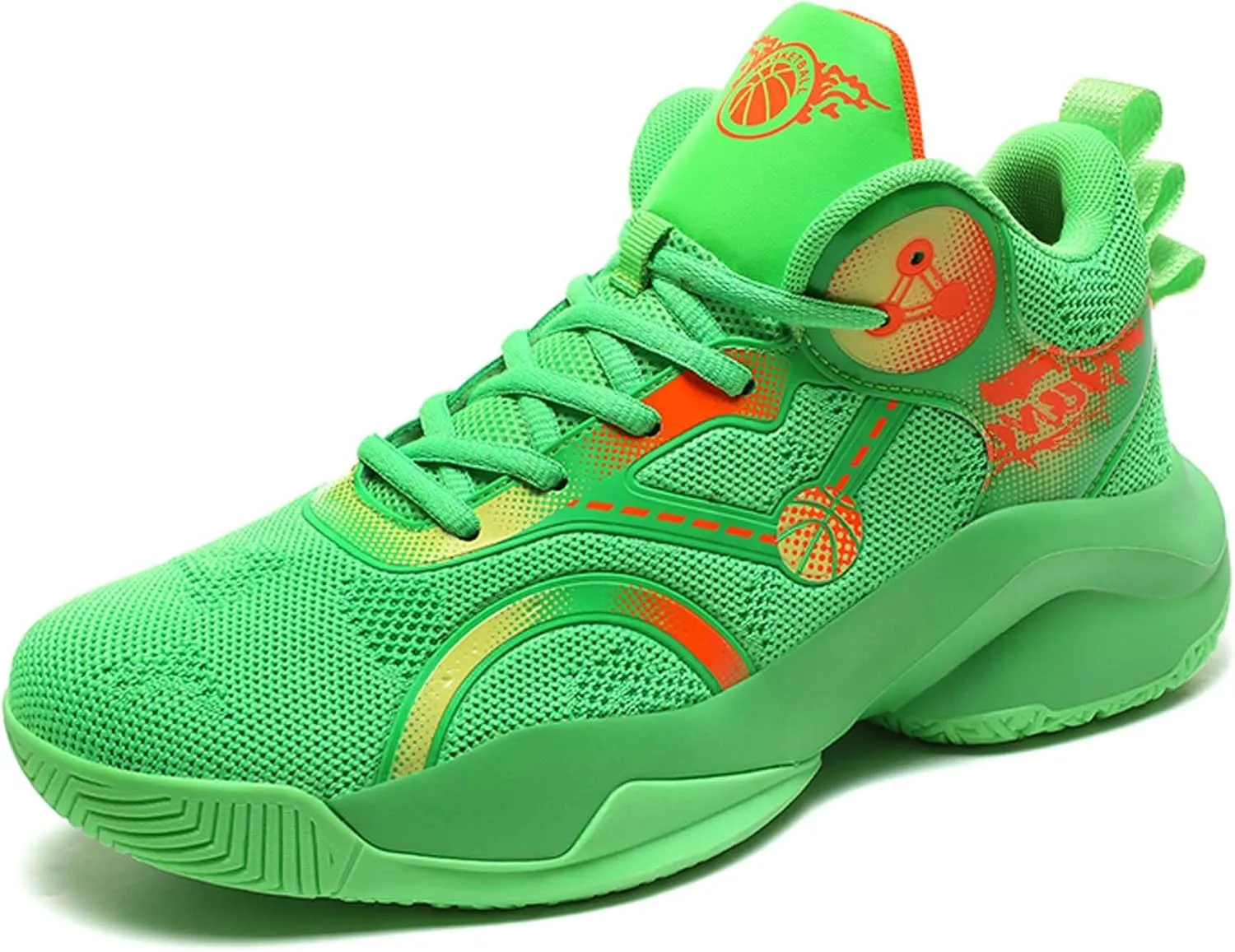 Mens Basketball Shoes Lace Up Mid Basketball Shoes Anti Slip High Elastic Running Shoes Lightweight Soft Sneakers Wear-Resistant Durable Casual Athletic Shoes Outdoor Travel Shoes