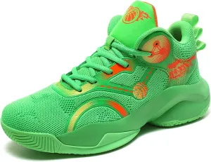 Mens Basketball Shoes Lace Up Mid Basketball Shoes Anti Slip High Elastic Running Shoes Lightweight Soft Sneakers Wear-Resistant Durable Casual Athletic Shoes Outdoor Travel Shoes