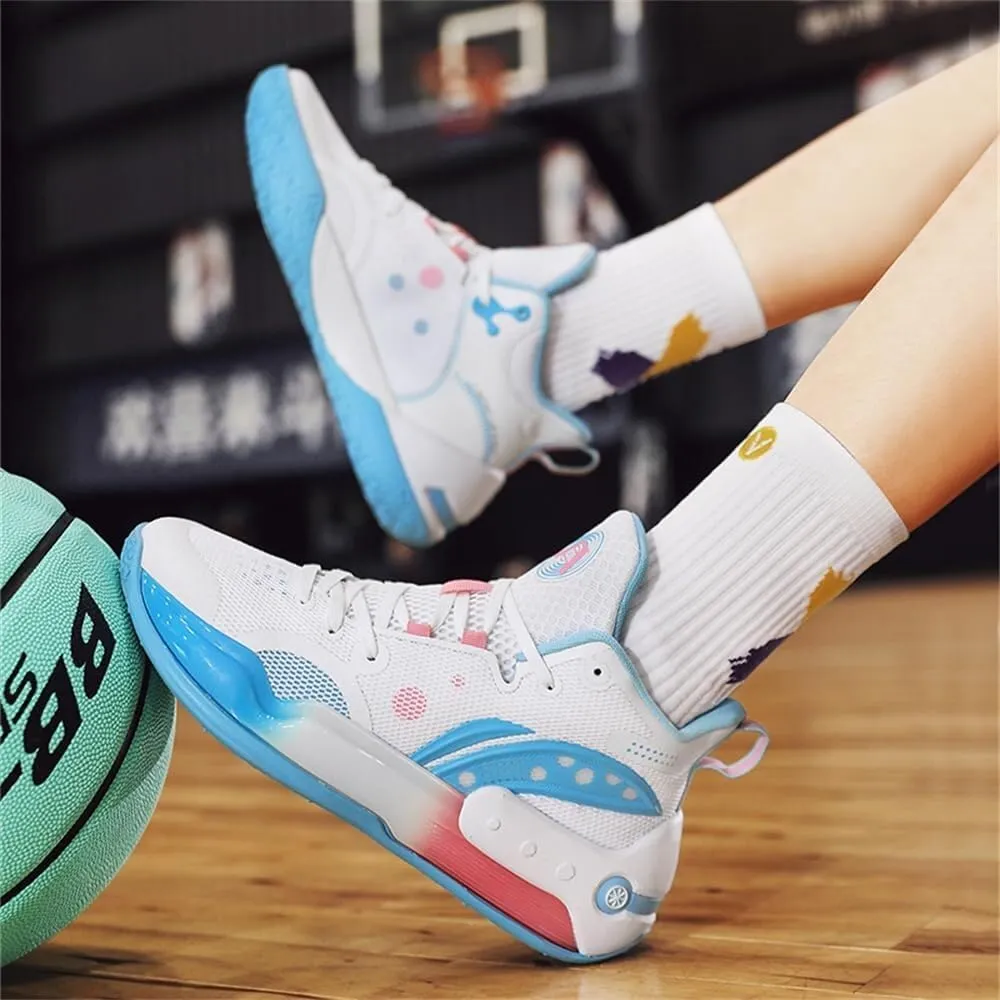 Men's Basketball Shoes with Breathable Non Slip Soft Sole Fashionable Sports Training Basketball Boots