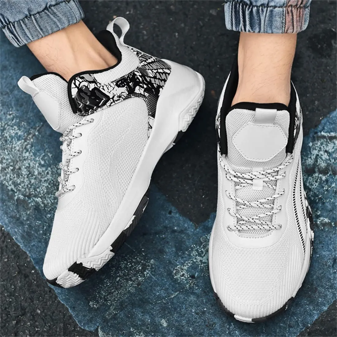 Mens Basketball Trainers, Non-Slip Big Size Basketball Fitness Sneakers Lightweight Running Walking Shoes for Men