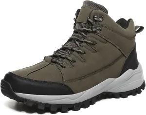 Mens Boots Men Snow Boots Warm Plush Men's Boots Waterproof Leather Ankle Boots Outdoor Non-slip Men's Hiking Boots Work Sneakers