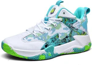 Men's Breathable Mesh Lace Up Basketball Shoes Fashion High-Top Non-Slip Sneakers Casual Gym Sports Tennis Jogging Shoes