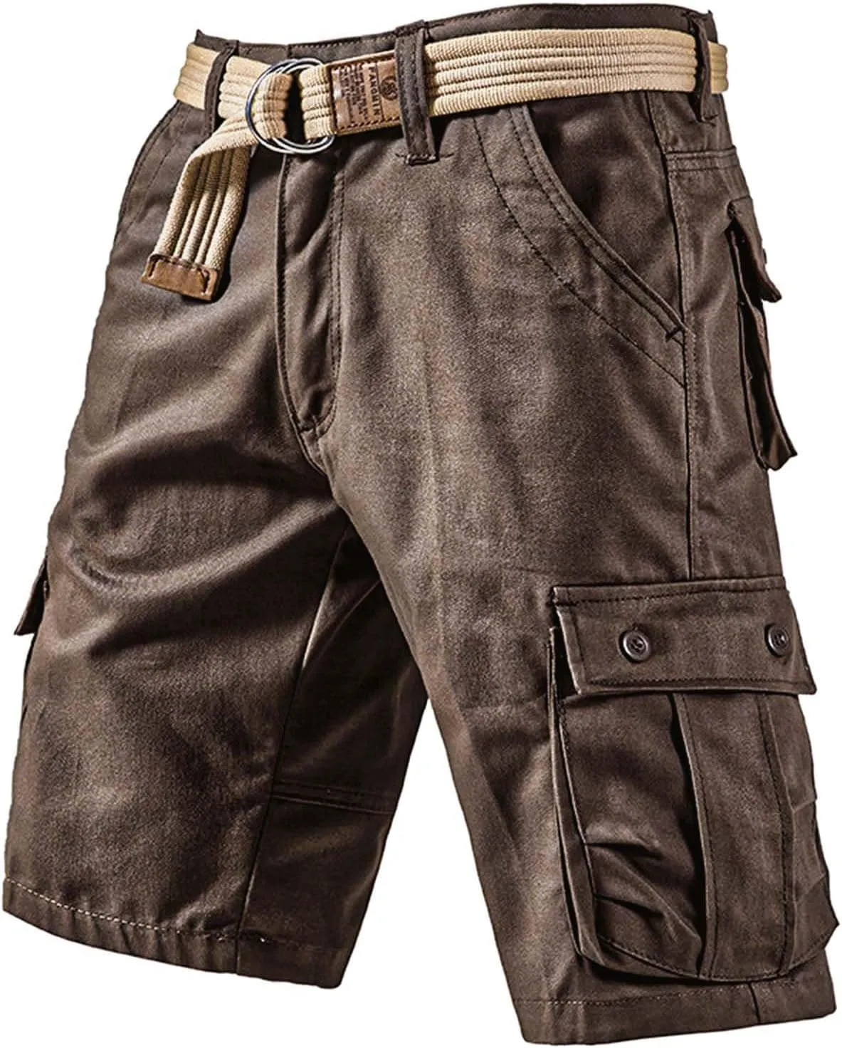 Men's Cargo Shorts Outdoor Hiking Travel Casual with Multi-Pocket Comfortable Cotton Twill Relaxed Fit