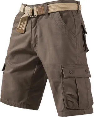 Men's Cargo Shorts Outdoor Hiking Travel Casual with Multi-Pocket Comfortable Cotton Twill Relaxed Fit