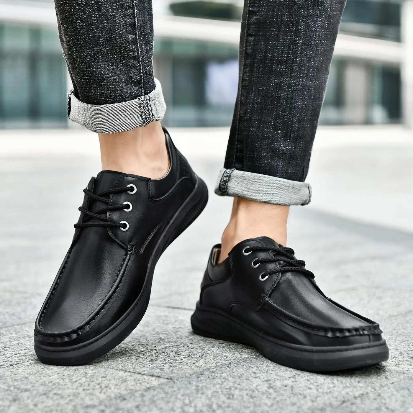 Men's Casual Genuine Leather Flats Soft Driving Walking Loafer Shoes