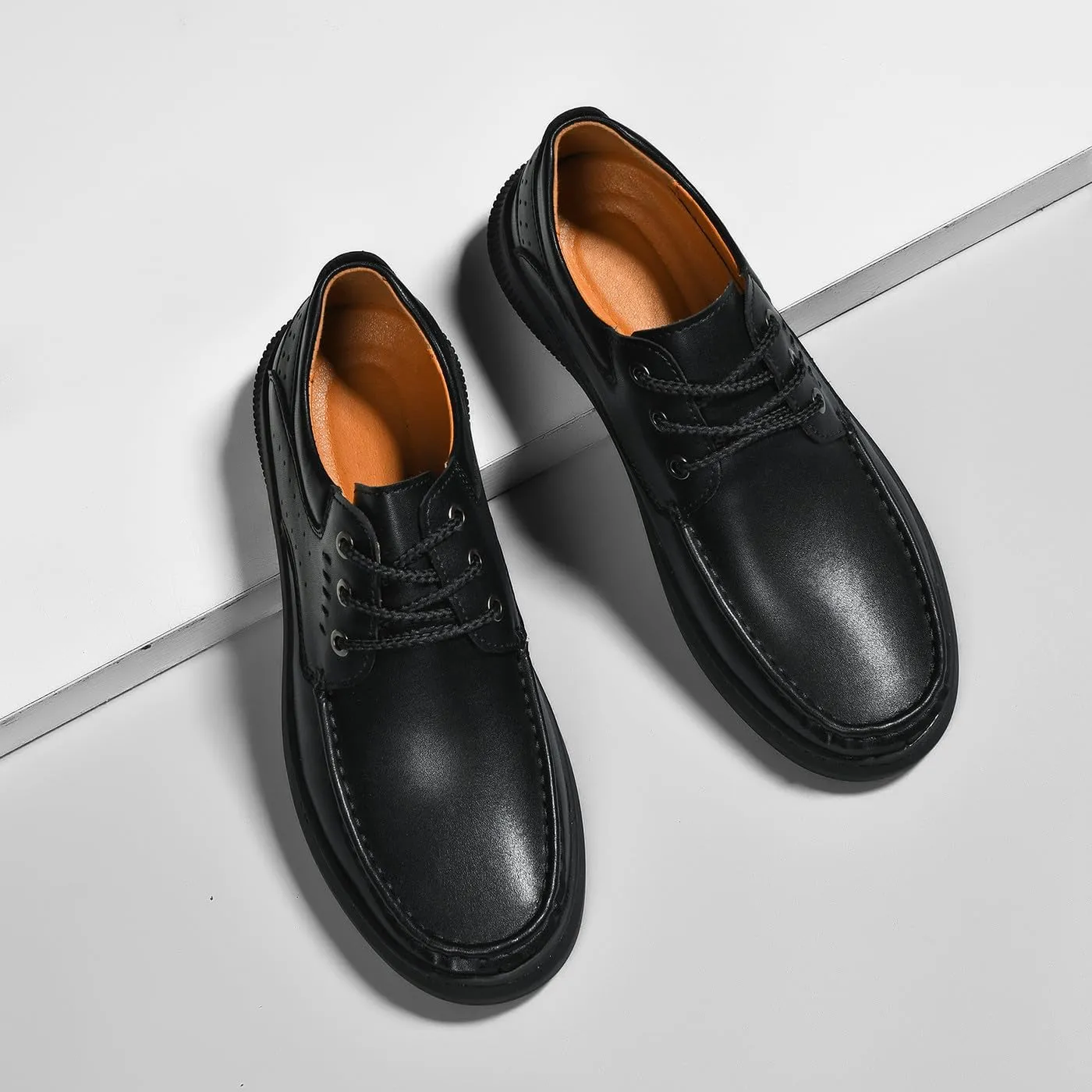 Men's Casual Genuine Leather Flats Soft Driving Walking Loafer Shoes
