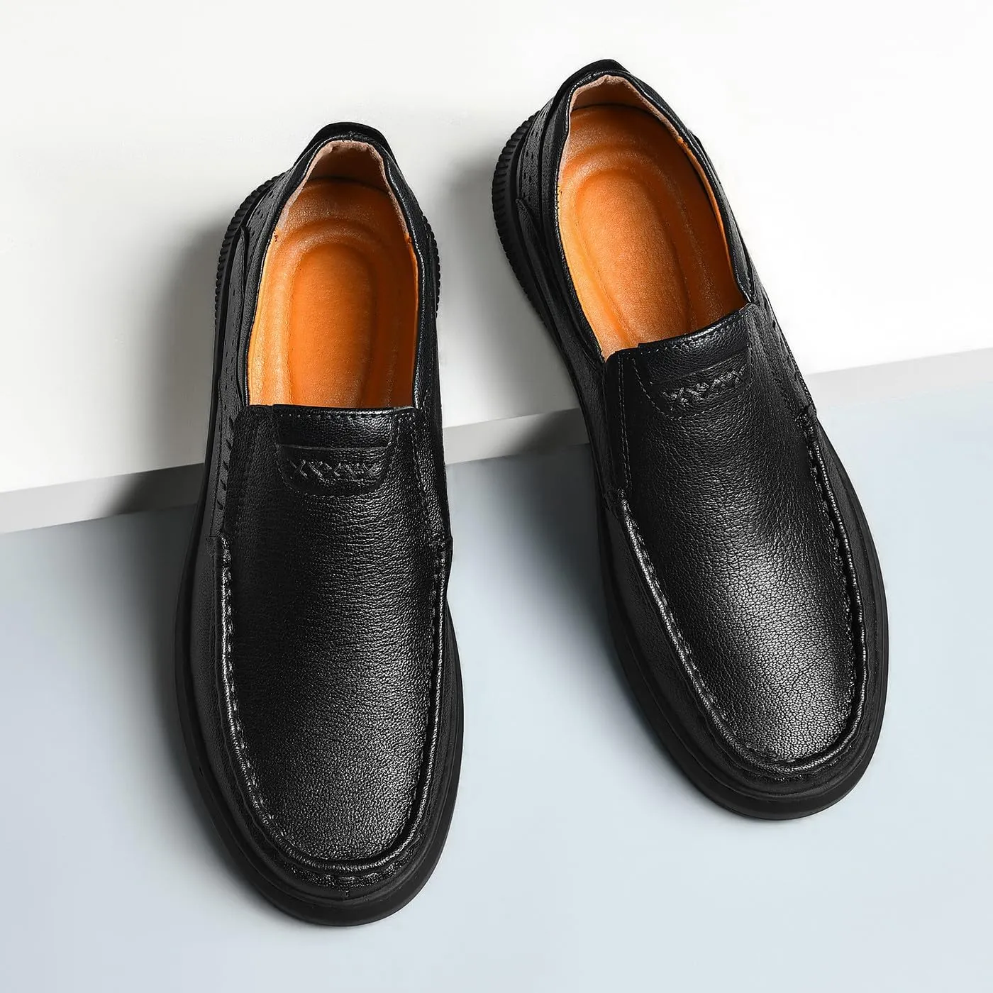 Men's Casual Genuine Leather Flats Soft Driving Walking Loafer Shoes