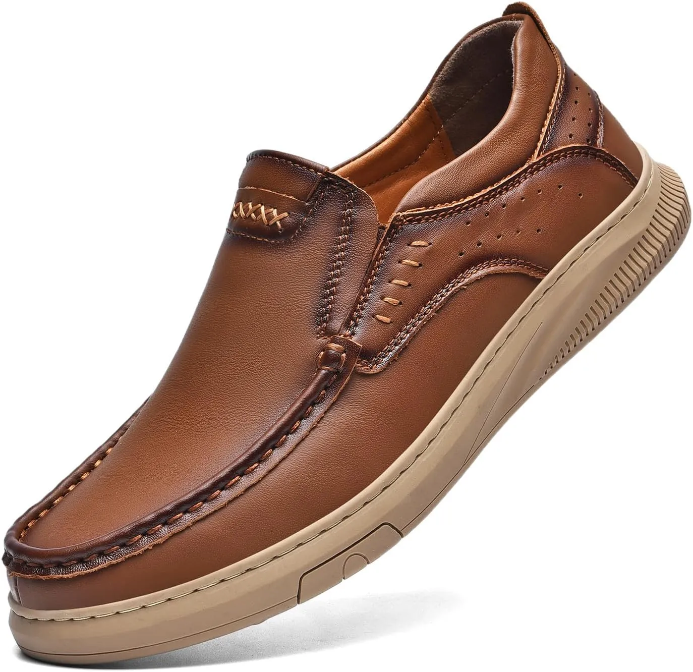 Men's Casual Genuine Leather Flats Soft Driving Walking Loafer Shoes