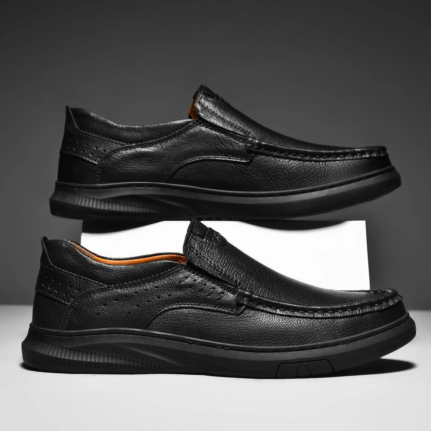 Men's Casual Genuine Leather Flats Soft Driving Walking Loafer Shoes