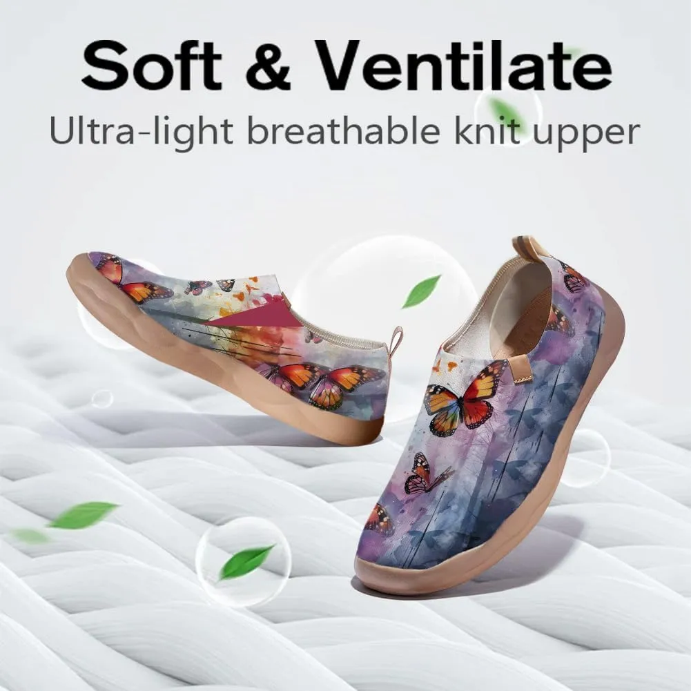 Men's Casual Knit Shoes Art Painted Slip Ons Loafers Lightweight Flats Travel Sneakers