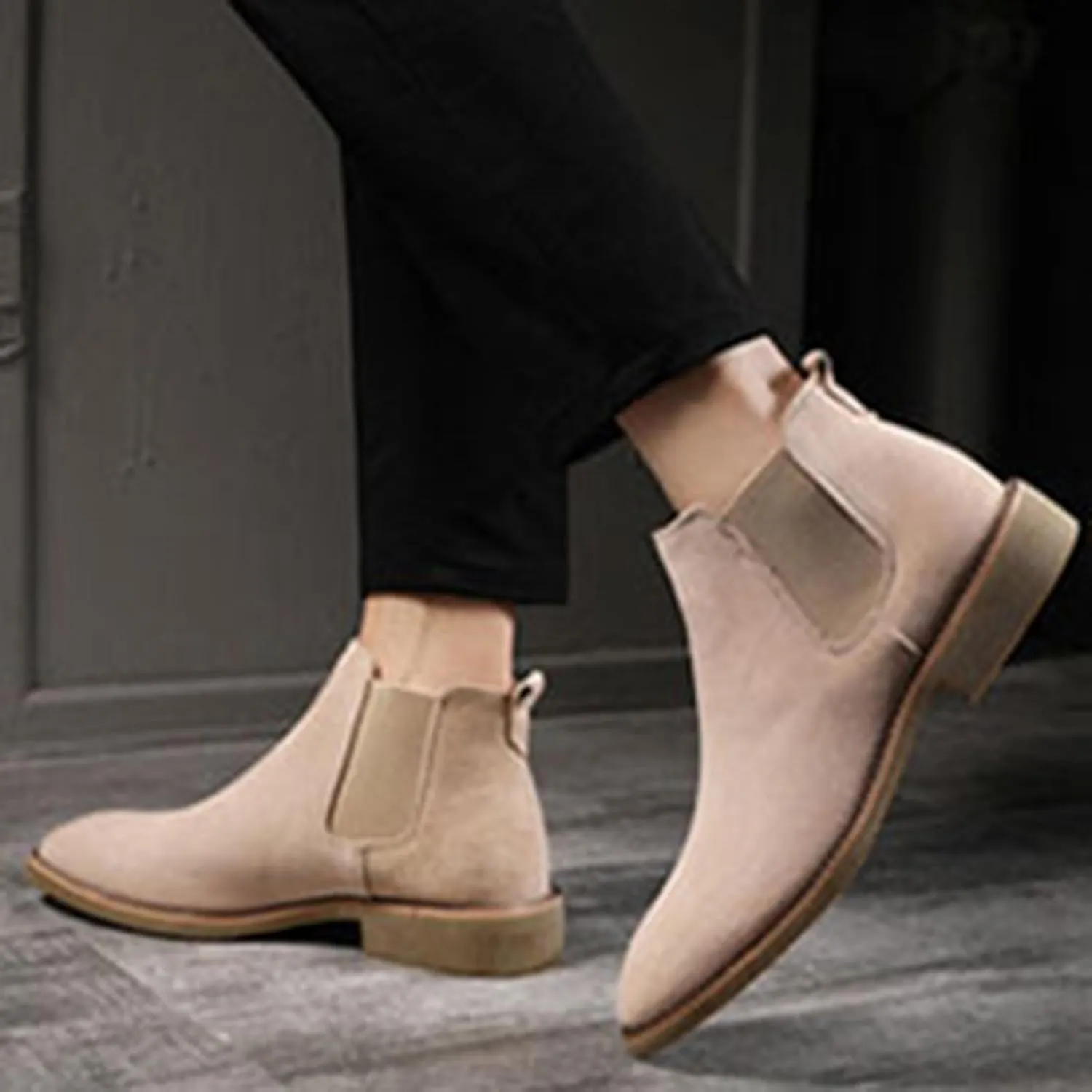 Men'S Chelsea Boots Casual Comfortable Slip-On Dress Men Ankle Fashion Boot Suede Boots for Men