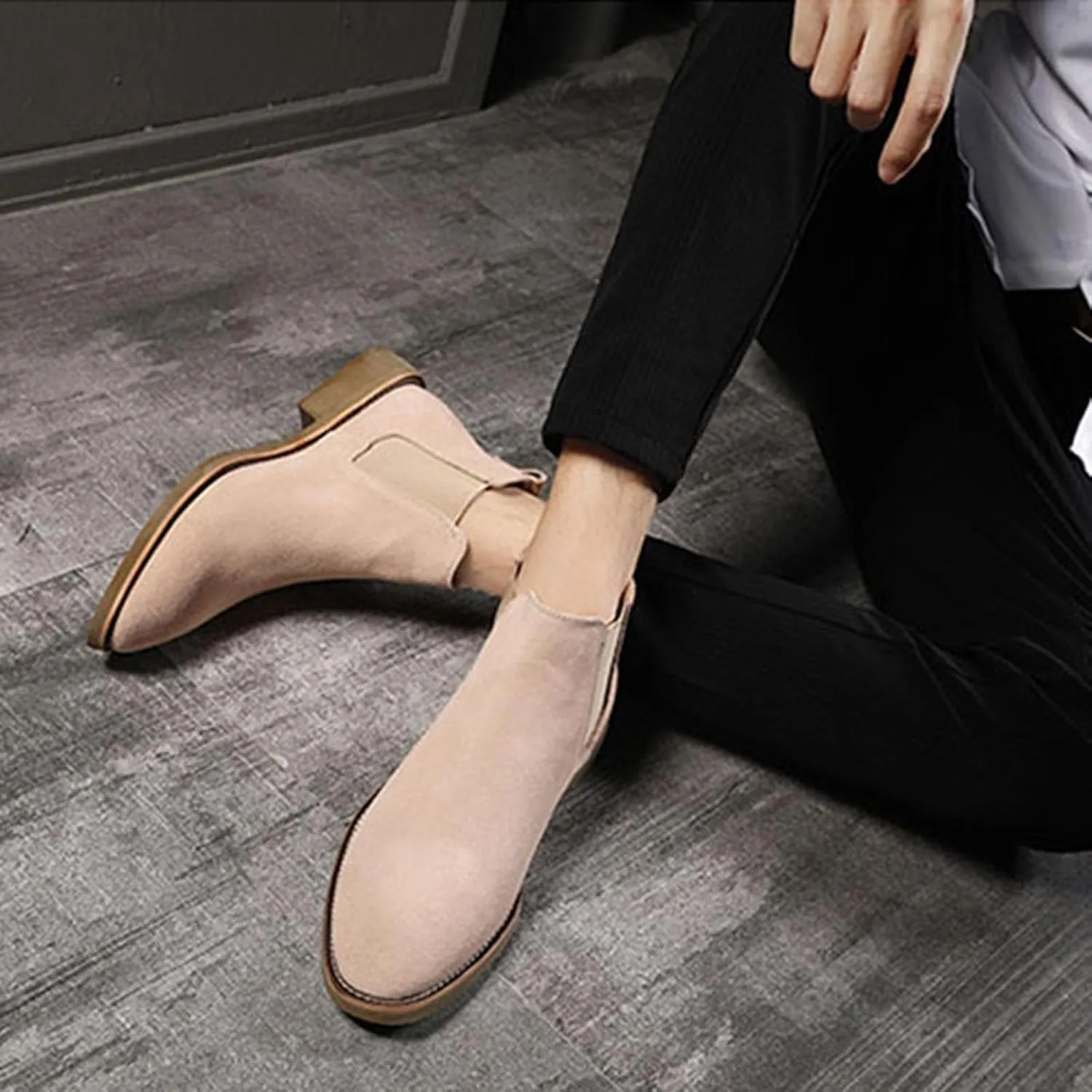 Men'S Chelsea Boots Casual Comfortable Slip-On Dress Men Ankle Fashion Boot Suede Boots for Men