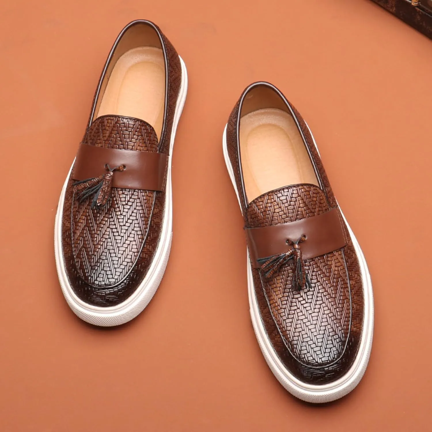 Men's Dress Penny Loafers, Mens Business Formal Leather Loafer Shoes, Casual Stylish Slip on Wedding Shoe for Men