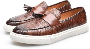 Men's Dress Penny Loafers, Mens Business Formal Leather Loafer Shoes, Casual Stylish Slip on Wedding Shoe for Men