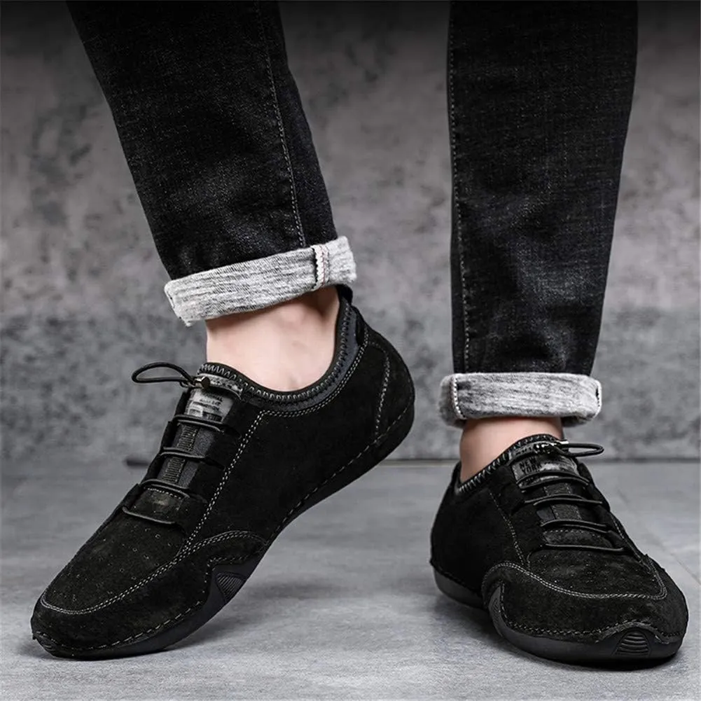 Mens Driving Comfort Leather Loafers Handmade Flats Breathable Walking Oxford Shoes