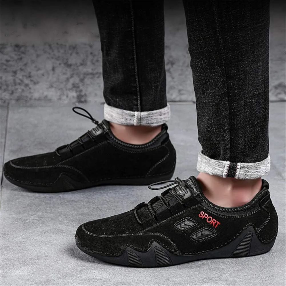Mens Driving Comfort Leather Loafers Handmade Flats Breathable Walking Oxford Shoes