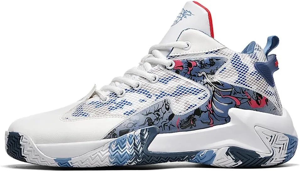 Mens High Top Basketball Shoes - Non-Slip Breathable Outdoor Sneakers with Stylish Design for Sports Training, Running and More