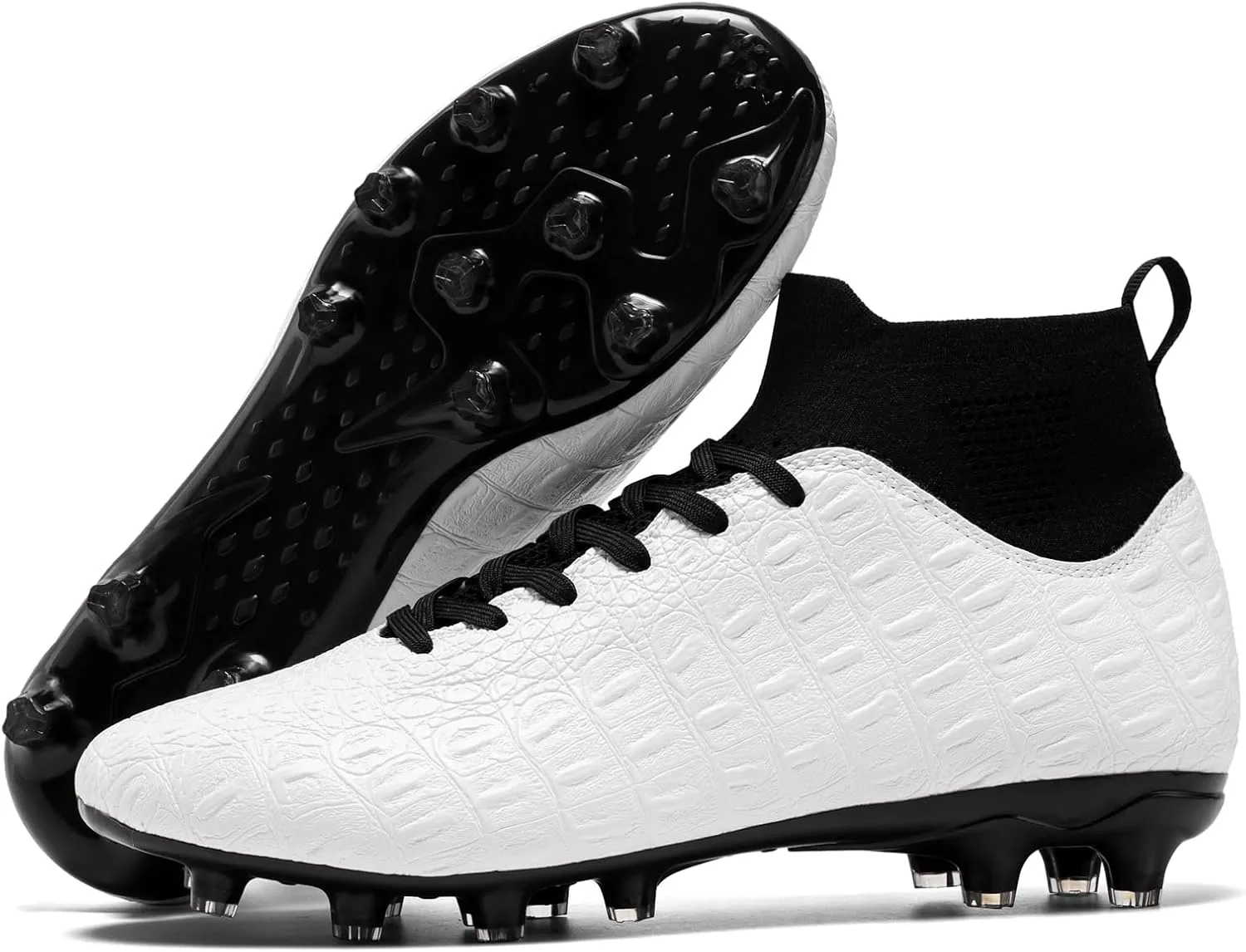 Men's High-Top Soccer Cleats for Youth & Kids ?C Lightweight Football Cleats for Firm Ground & Turf ?C Durable Training Futsal Shoes, Athletic Boys' Football Shoes for Indoor & Outdoor Play