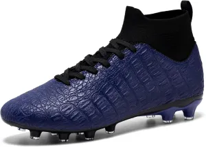 Men's High-Top Soccer Cleats for Youth & Kids ?C Lightweight Football Cleats for Firm Ground & Turf ?C Durable Training Futsal Shoes, Athletic Boys' Football Shoes for Indoor & Outdoor Play