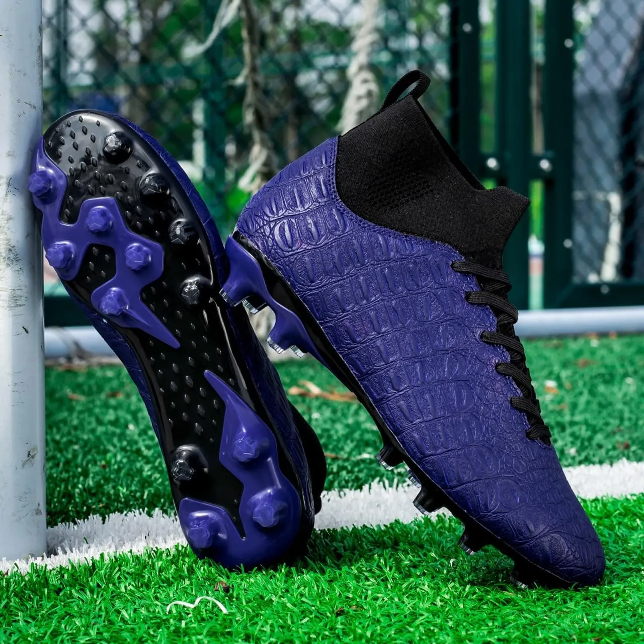 Men's High-Top Soccer Cleats for Youth & Kids ?C Lightweight Football Cleats for Firm Ground & Turf ?C Durable Training Futsal Shoes, Athletic Boys' Football Shoes for Indoor & Outdoor Play