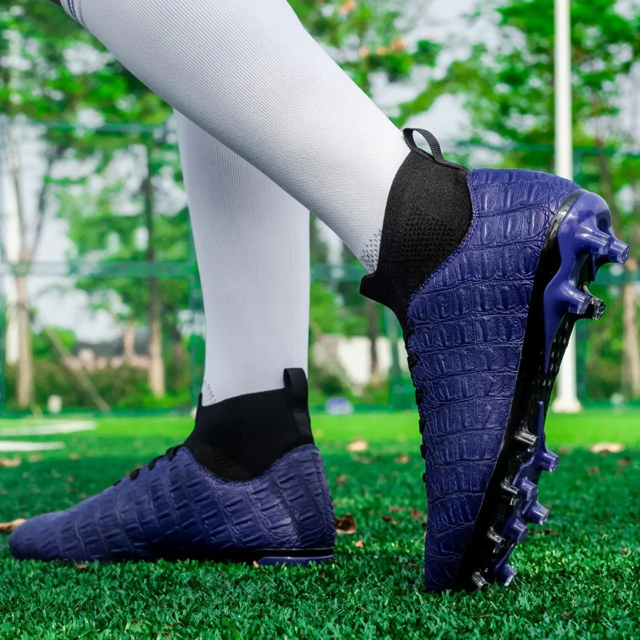 Men's High-Top Soccer Cleats for Youth & Kids ?C Lightweight Football Cleats for Firm Ground & Turf ?C Durable Training Futsal Shoes, Athletic Boys' Football Shoes for Indoor & Outdoor Play