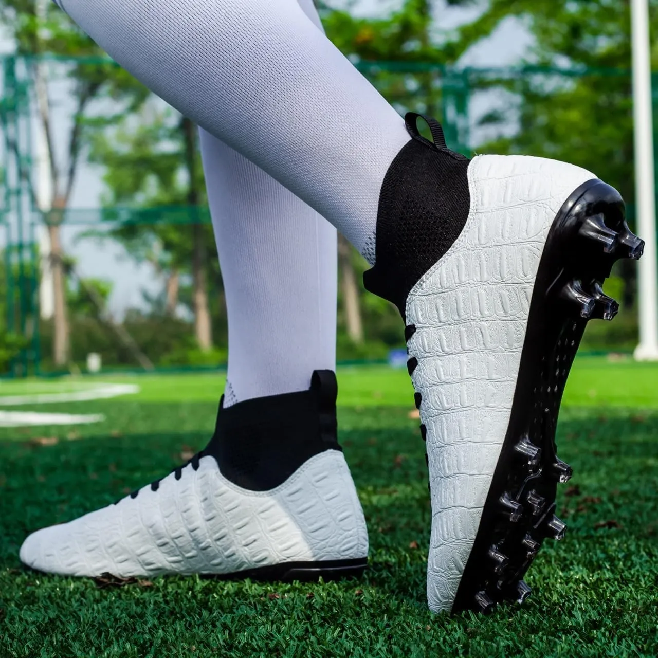 Men's High-Top Soccer Cleats for Youth & Kids ?C Lightweight Football Cleats for Firm Ground & Turf ?C Durable Training Futsal Shoes, Athletic Boys' Football Shoes for Indoor & Outdoor Play