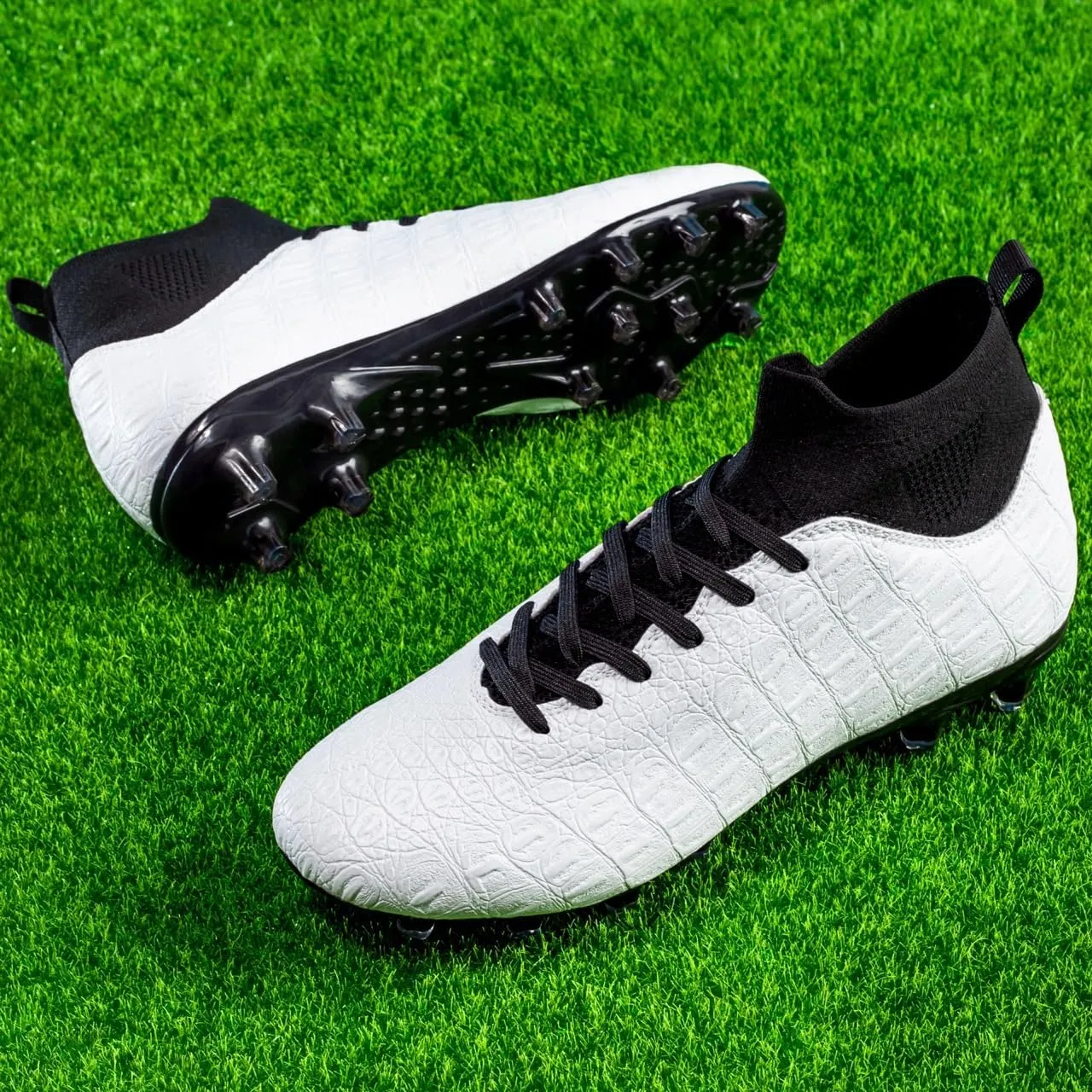 Men's High-Top Soccer Cleats for Youth & Kids ?C Lightweight Football Cleats for Firm Ground & Turf ?C Durable Training Futsal Shoes, Athletic Boys' Football Shoes for Indoor & Outdoor Play