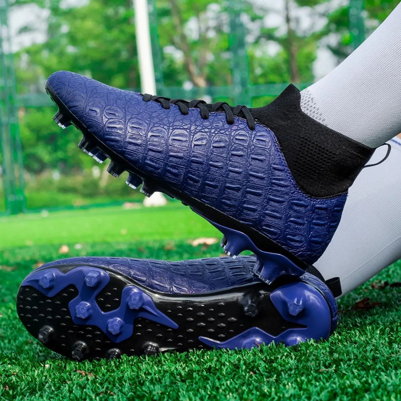 Men's High-Top Soccer Cleats for Youth & Kids ?C Lightweight Football Cleats for Firm Ground & Turf ?C Durable Training Futsal Shoes, Athletic Boys' Football Shoes for Indoor & Outdoor Play