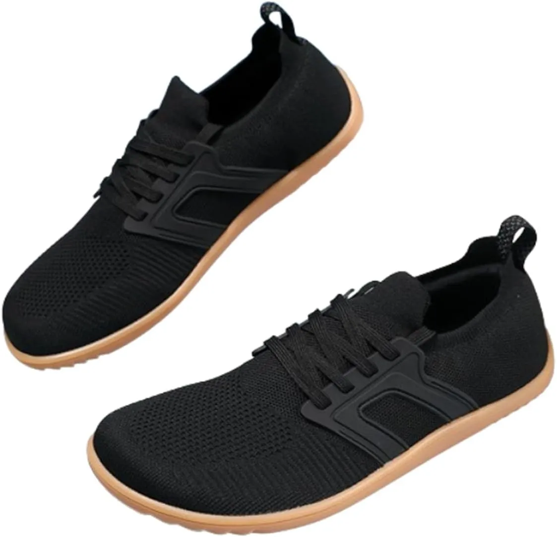 Men's Knit Wide Barefoot Sneaker,mesh fashion hiking shoes, fitness shoes couple Slip-ons walking shoes