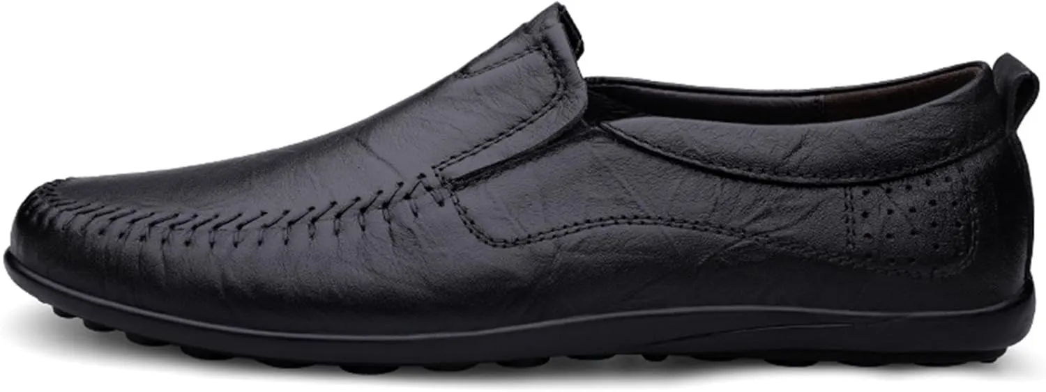 Men's Leather Driving Slip-on Penny Loafers Shoes Soft Lightweight