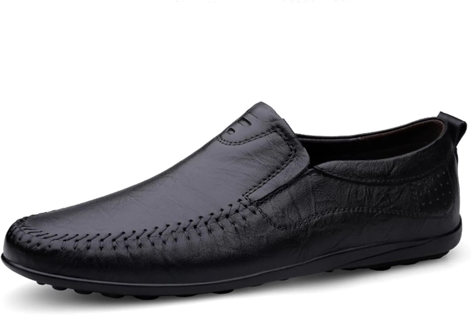 Men's Leather Driving Slip-on Penny Loafers Shoes Soft Lightweight
