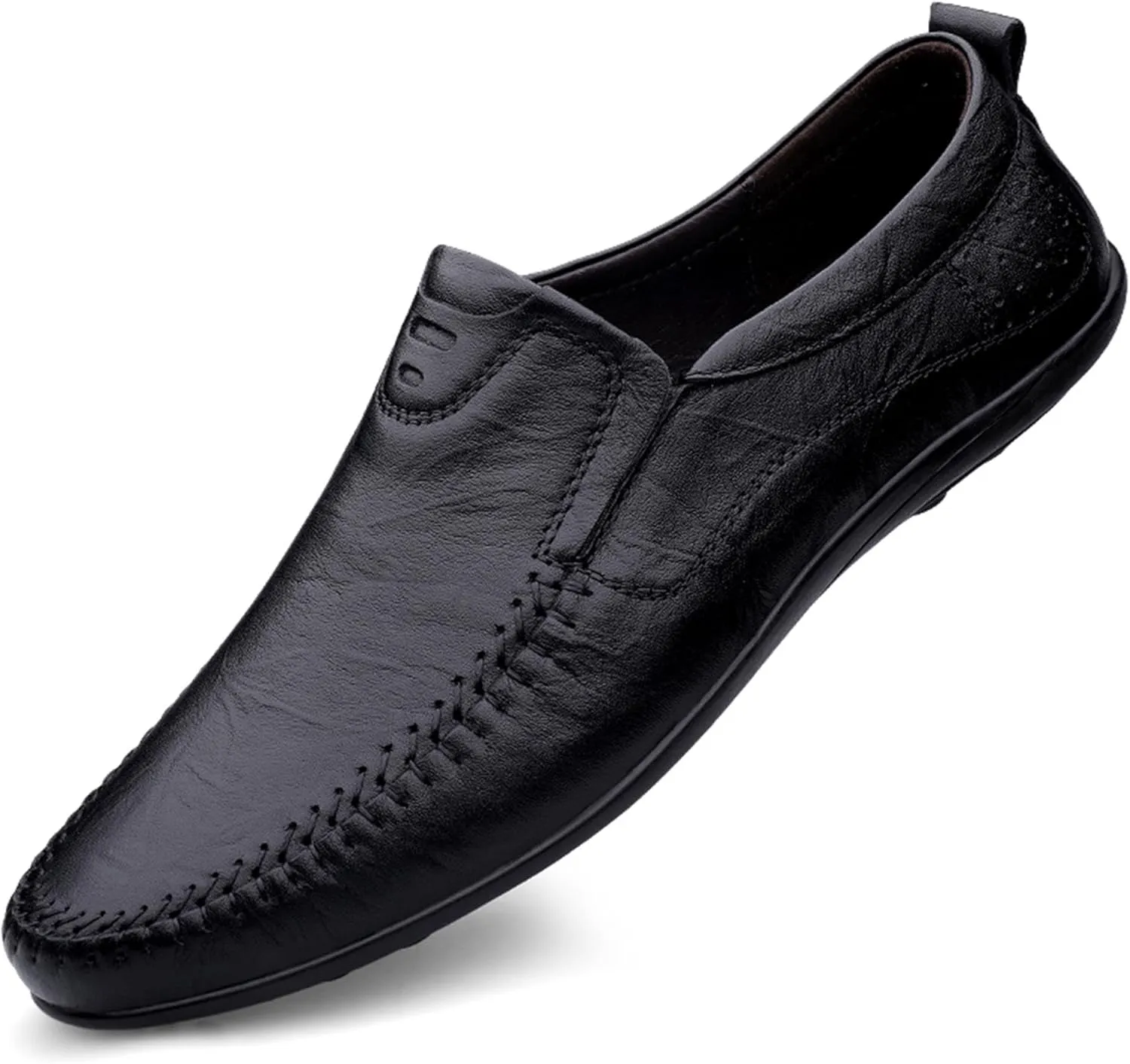 Men's Leather Driving Slip-on Penny Loafers Shoes Soft Lightweight