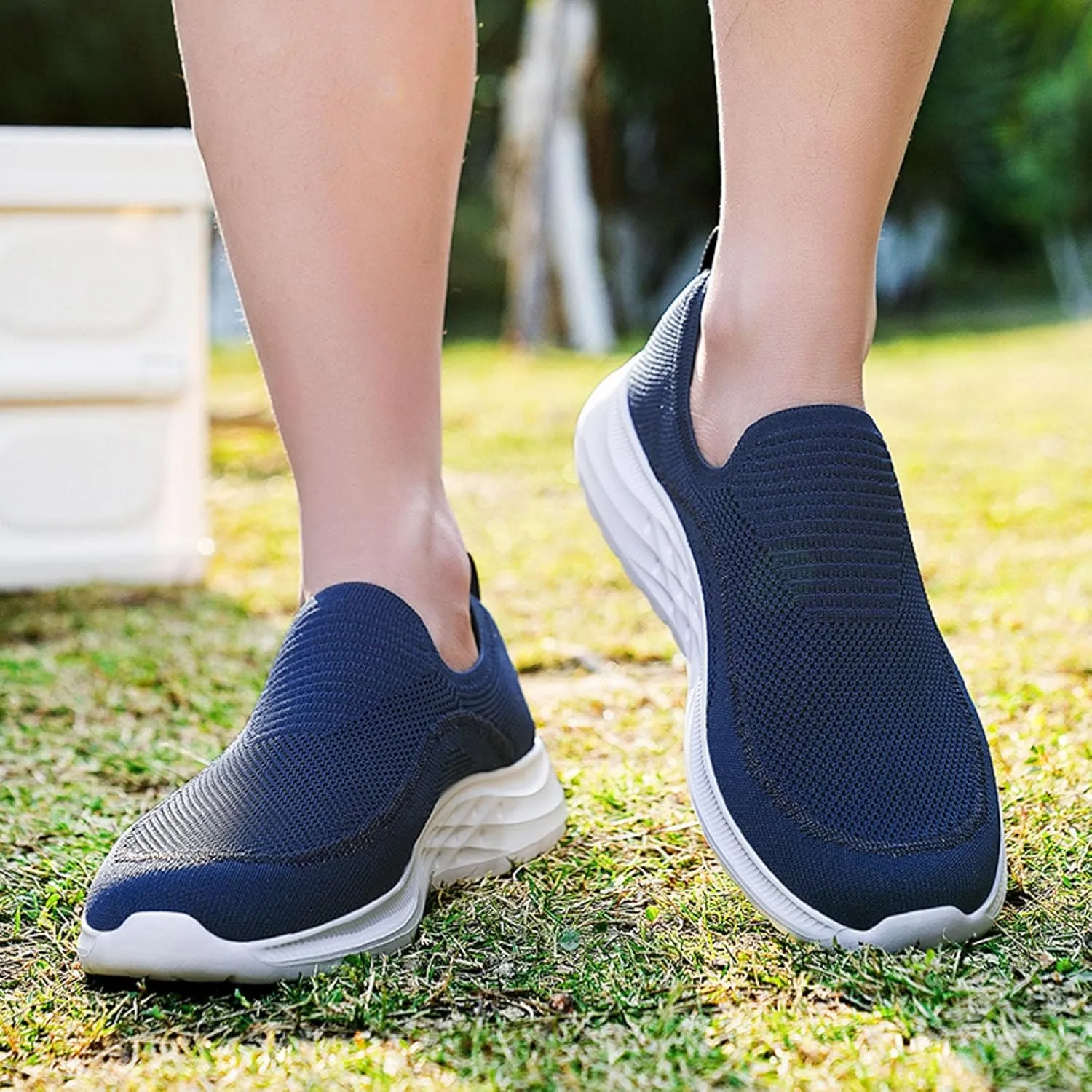 Men's Lightweight Cushion Sneakers Supportive Running Athletic Sneaker Comfortable & Light-Weight Stretch Shoes