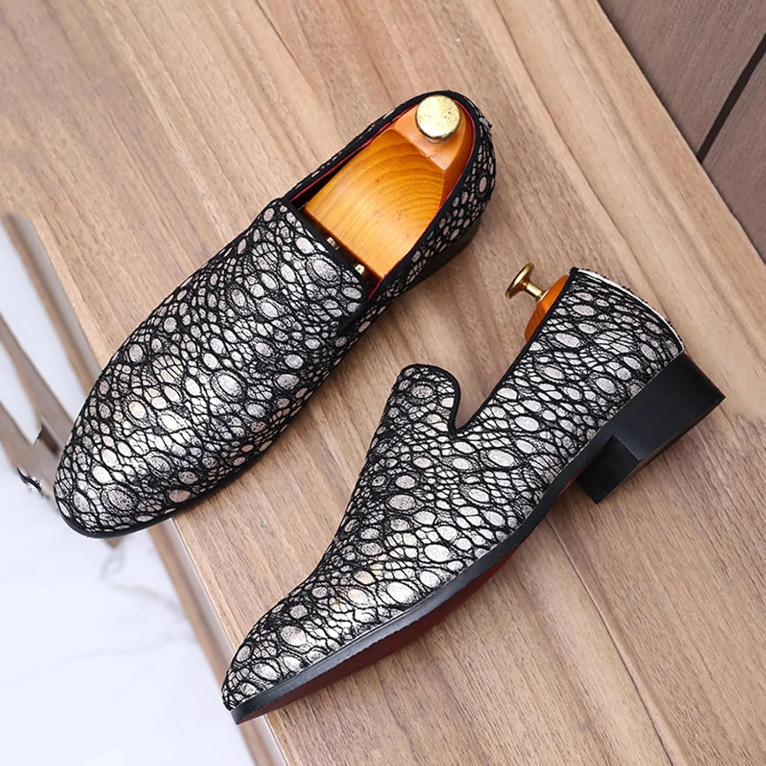Mens Loafers Dress Shoes Slip on Driving Shoes Fashion Tuxedo Suit Shoes