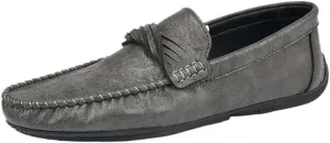 Mens Loafers Round Toe Moccasins Simple Vegan Leather Anti-Slip Flat Heel Resistant Party Slip-on