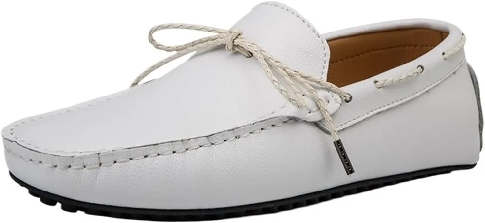 Mens Loafers Square Toe Faux Leather Driving Moccasins Boat Shoes Comfortable Anti-Slip Flexible Prom Outdoor Slip On